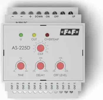 Kontrollues kaskadë F&amp;F AS-225D, 12 kanale, 9-30V DC, gri