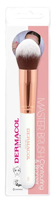 Brushë grimi për fytyrë Dermacol Master Brush D53, ari rozë