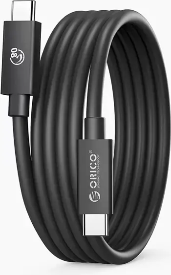 Kabllo USB-C Thunderbolt 5 Orico TBZ5-10-BK 1m 80Gbps PD 240W DP 2.1, e zezë