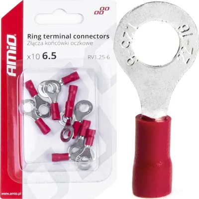 Terminal unazor Connectors Ring Lugs, 6.5mm, bakër, set 10 copë - 1