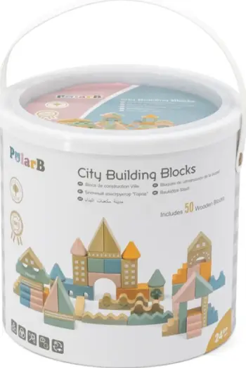 Set konstruktues druri Viga Toys PolarB, 50+ pjesë, shumëngjyrësh