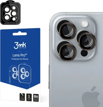 Mbrojtës lente kamerë, 3mk, Lens Protection Pro, për iPhone 16 Pro/16 Pro Max, xham 9H, kornizë kafe