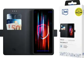 Mbështjellës 3mk Protection Wallet Case për Sony Xperia 1 V, me kapak magnetik, 3 xhepa, funksion stand, i zi