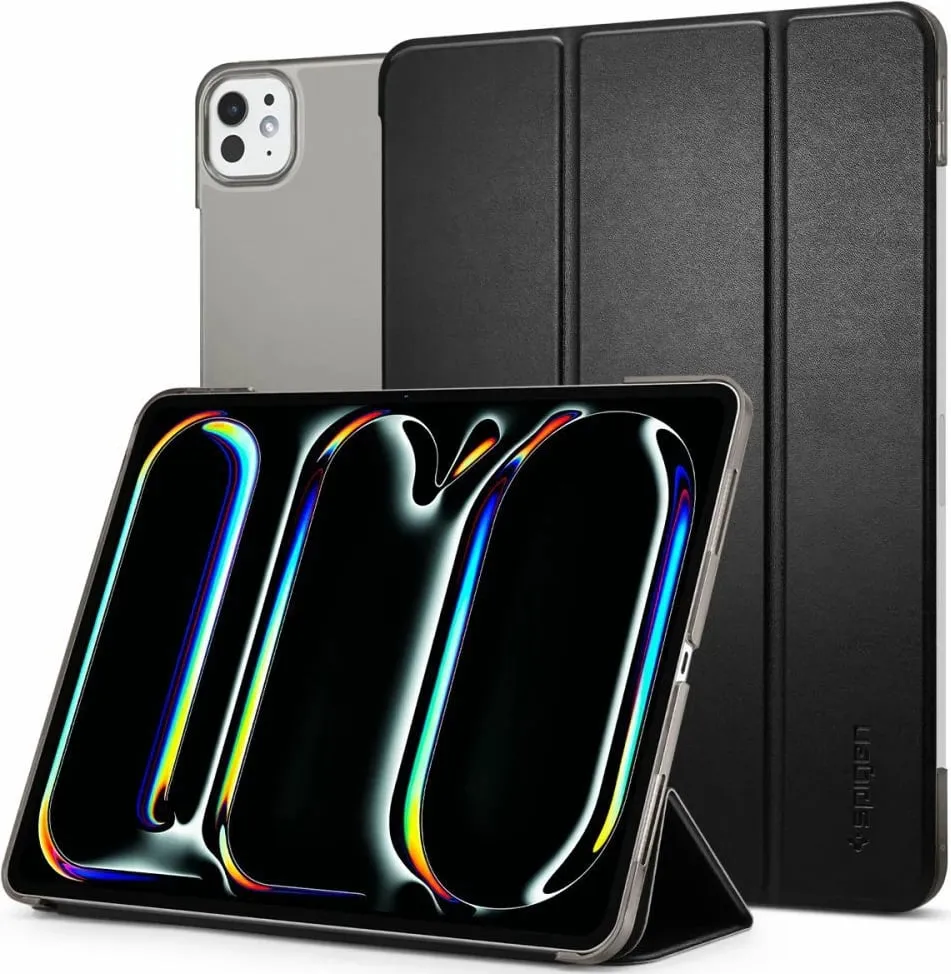 Mbështjellës tablet, Spigen Smart Fold për iPad Pro 13" (2024) A2925/A2926/A3007, kapak tri-fish me sleep/wake, i zi - 1