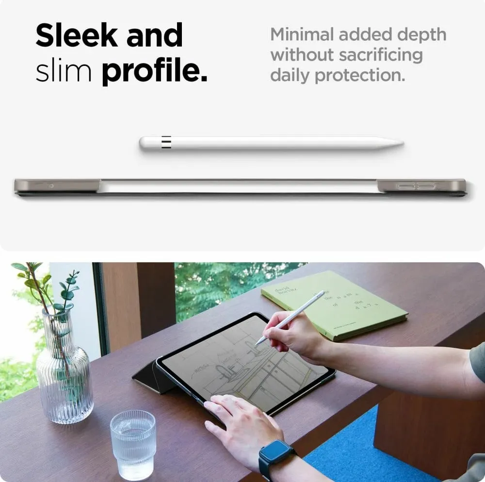 Mbështjellës tablet, Spigen Smart Fold për iPad Pro 13" (2024) A2925/A2926/A3007, kapak tri-fish me sleep/wake, i zi - 7