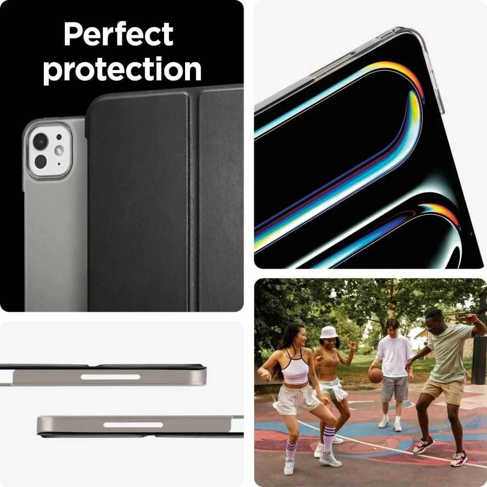 Mbështjellës tablet, Spigen Smart Fold për iPad Pro 13" (2024) A2925/A2926/A3007, kapak tri-fish me sleep/wake, i zi - 8