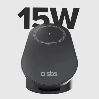 Karikues pa tel 3‑në‑1 palosës, SBS Power Dock 3 in 1, Qi2 & MFi, 15 W, USB‑C, i zi