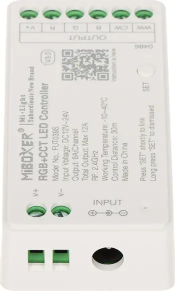 Kontrollues LED Milight FUT039S RGB CCT, 12V 24V, i bardhë