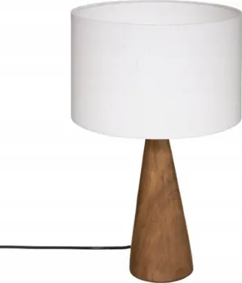 Lampë tavoline Atmosphera White Aina Wood, 46cm, bazë betoni, e bardhë