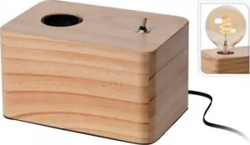 Lampë tavoline Atmosphera Wood, 40 W, 220-240 V, kafe