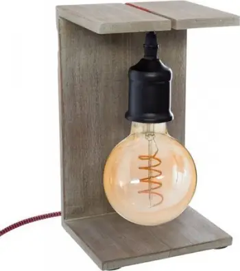 Lampë tavoline Atmosphera Wood, E27, 220-240V, kafe