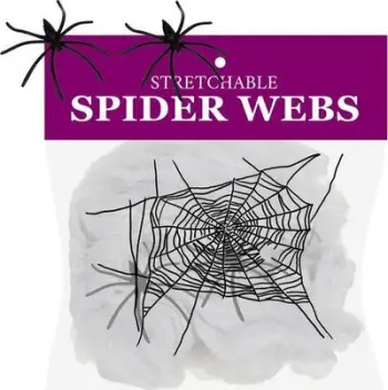 Dekor Halloween Malatec Artificial Spider Web 19759, me 2 merimanga