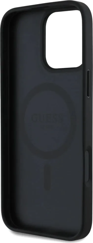 Mbështjellës MagSafe Guess Grained Printed Flower Pattern për iPhone 16 Pro Max 6.9", TPU/PC/eko-lëkurë, motiv lulesh, black - 4
