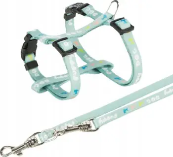 Set shtrënguese me litar Trixie Junior për këlyshë, 27–45 cm, 2 m, ngjyrë mint
