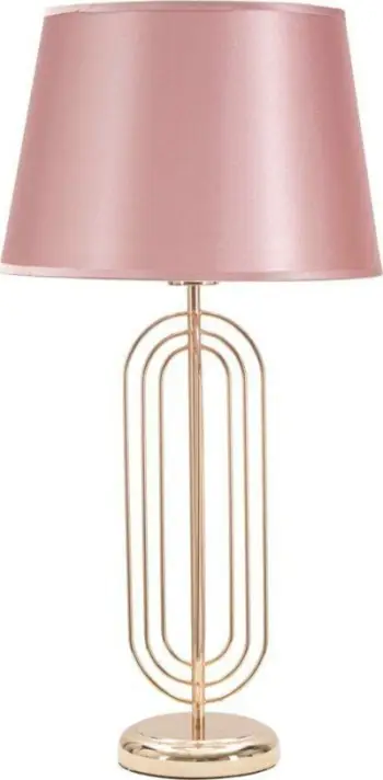 Lampë tavoline Krista, 33x64 cm, metalike, rozë