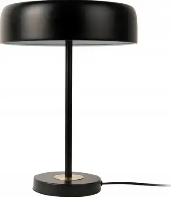 Lampë tavoline Leitmotiv Gold Disc, dizajn modern, e zezë me të artë