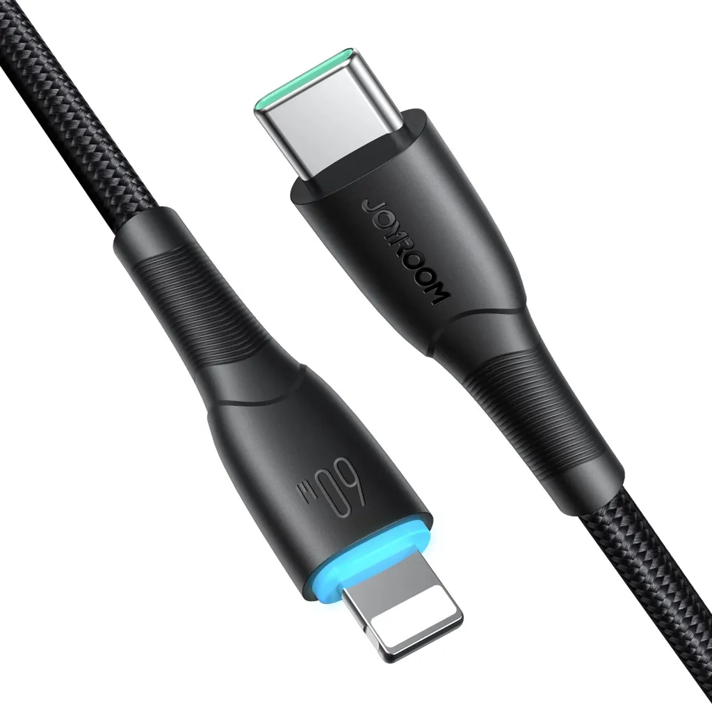 Kabllo USB-C në USB-C Joyroom Starry Series SA32-CC3, 1m, 60W, e zezë - 5