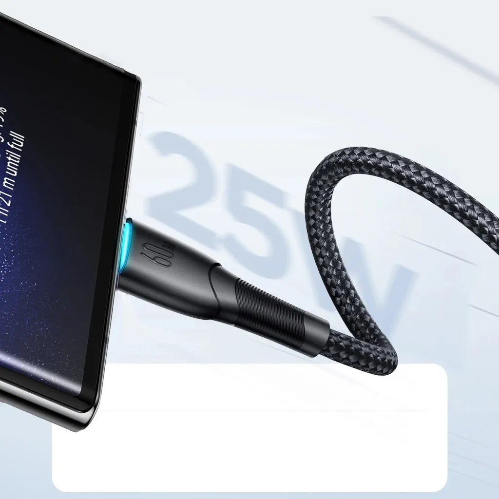 Kabllo USB-C në USB-C Joyroom Starry Series SA32-CC3, 1m, 60W, e zezë - 7