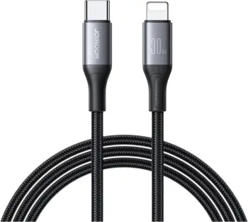 Kabllo USB-C në Lightning Joyroom S-A28 30W PD 1 m, e zezë