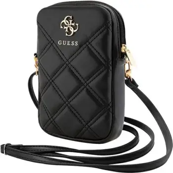 Çantë telefoni Guess Zip Quilted 4G, e zezë