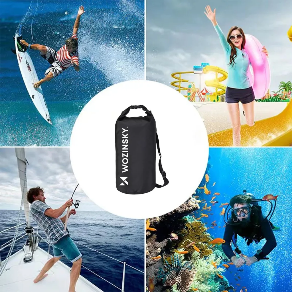 çantë dry bag ujërezistente për SUP/kajak, Wozinsky, WWK-10, 10L, e zezë - 1