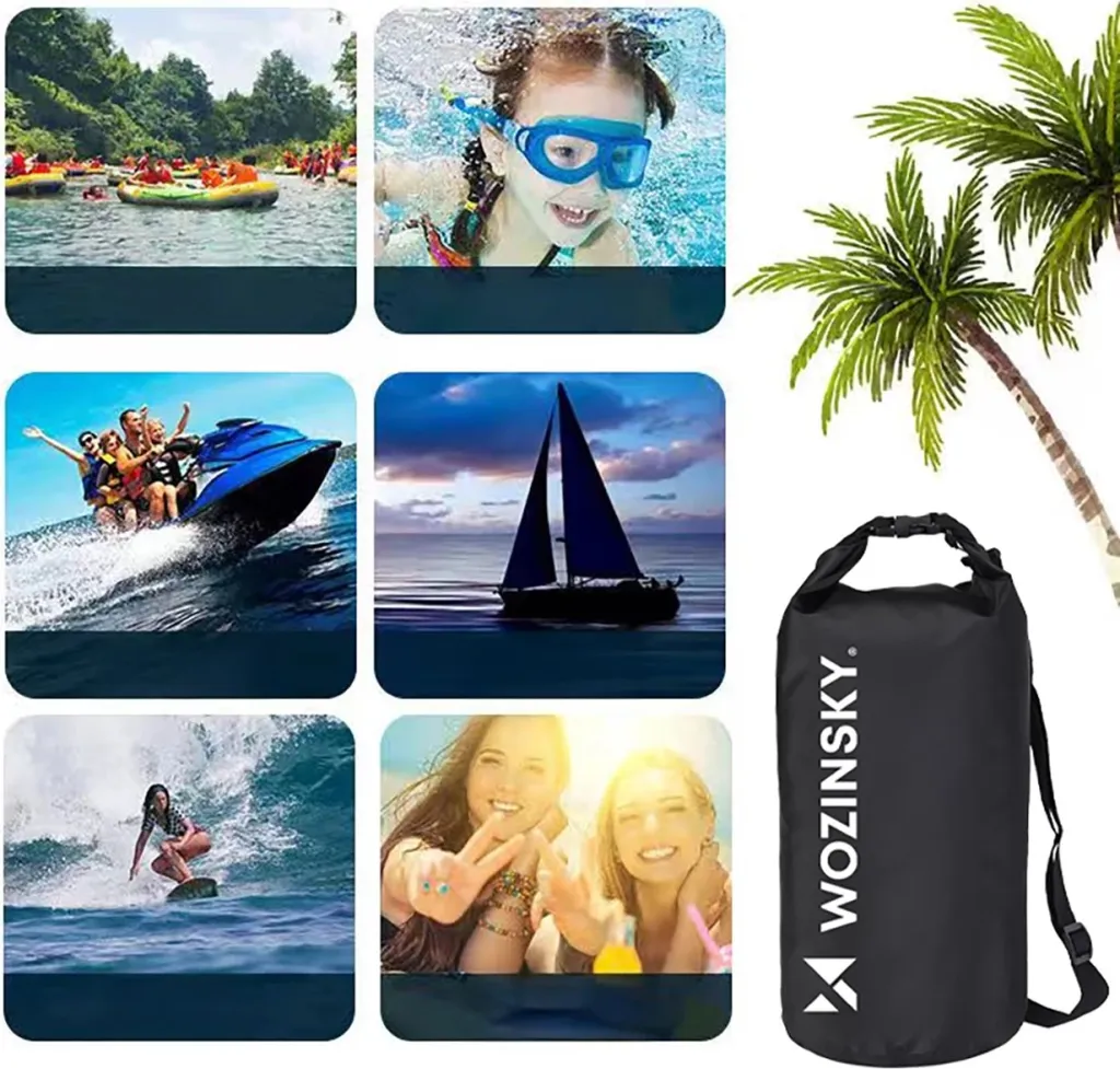 çantë dry bag ujërezistente për SUP/kajak, Wozinsky, WWK-10, 10L, e zezë - 4