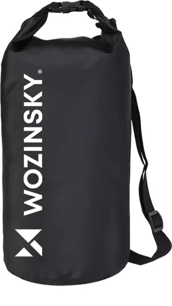 Çantë e papërshkueshme nga uji dry bag, Wozinsky, WWK-20, 20L, PVC Tarpaulin 500D, e zezë