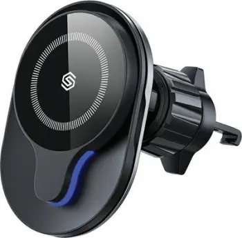 Mbajtës magnetik për makinë me karikues wireless, karikim i shpejtë, për iPhone 12 16, i zi