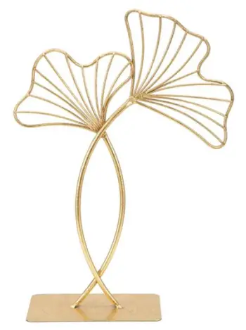 Dekor metalik me formë gjetheje , gold/bronz . UNIMIKS