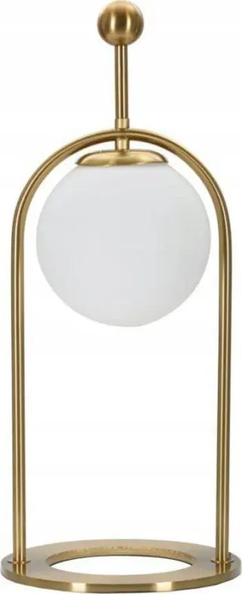 Lampë tavoline Mauro Ferretti Glamy Arc, Ø21 x 50 cm, 1 x E14 40W, ari e bardhë