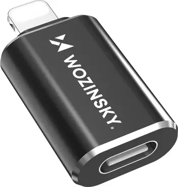 Adapter Lightning në USB-C, Wozinsky WALC-01, karikim i shpejtë dhe sinkronizim, trup alumini, e zezë