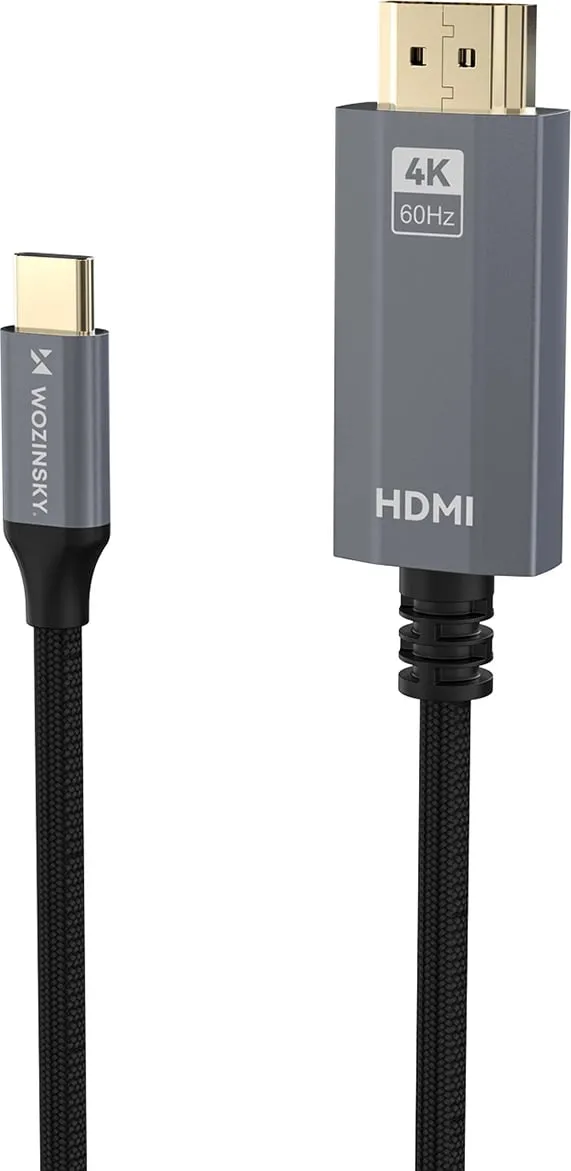 Kabllo USB-C në HDMI, Wozinsky WCCH-01, 4K 60Hz 1.8 m, e zezë - 2