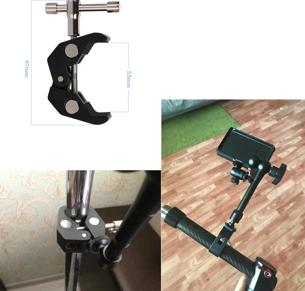 Mbajtës kapëse për kamerë/mikrofon, Hurtel, universal me krah të artikuluar, i rregullueshëm, zi - 9