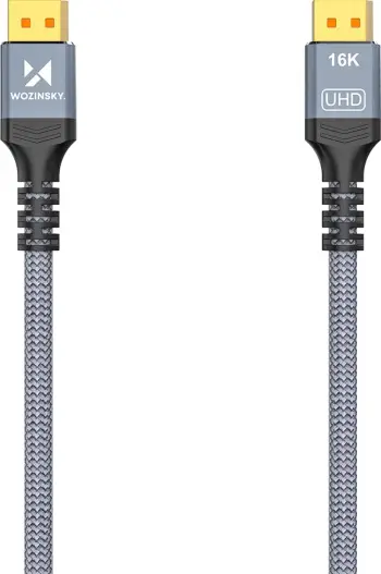 Kabllo DisplayPort, Wozinsky, WPS-16AYL3S, DP 2.1 VESA i certifikuar 80 Gb/s 16K 8K 4K, 3 m, e zezë