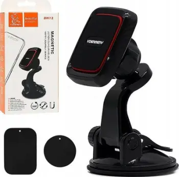 Mbajtës magnetik për veturë Denmen DH12, për telefon, për kokpit dhe dashboard, i zi