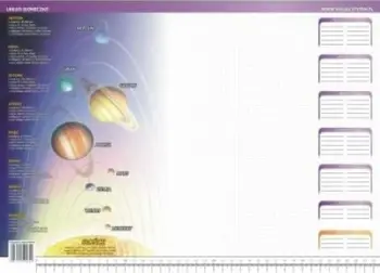 Biuwar tavoline Astra Solar System, format i madh, me motive sistemi diellor, shumëngjyrësh