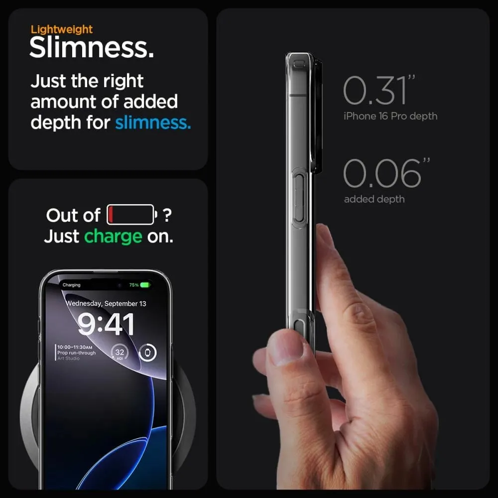 Mbrojtëse për celular iPhone 16 Pro Spigen Liquid Crystal MagSafe, transparente - 5