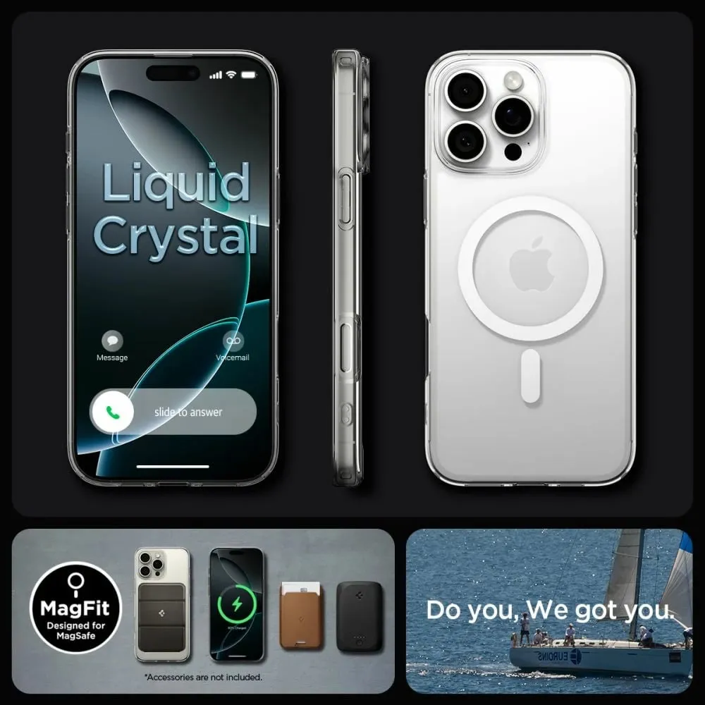 Mbrojtëse për celular iPhone 16 Pro Spigen Liquid Crystal MagSafe, transparente - 6