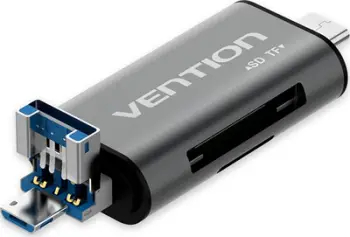 Lexues kartelash Vention USB 3.0, multi-funksional, metalik, gri