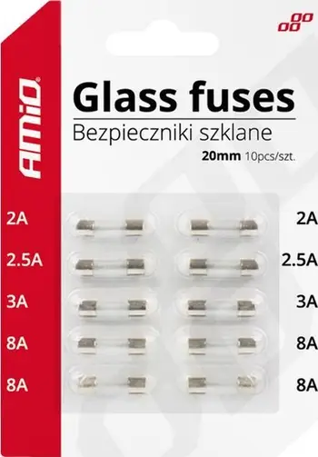 Set siguresa qelqi AMiO Mini, 20mm, 10 copë, transparente