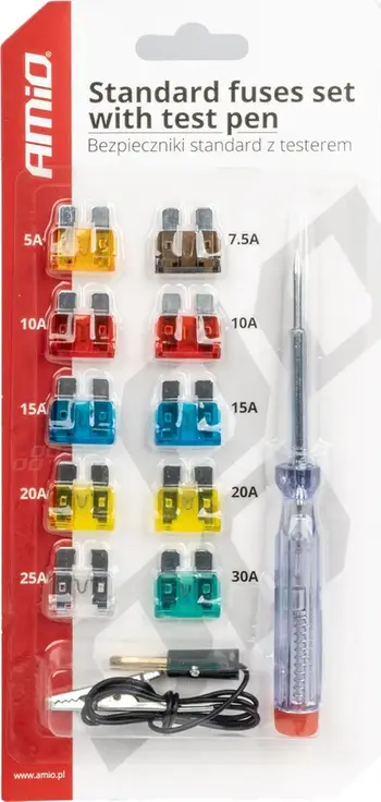 Set siguresash AMiO 03523, 5A deri 30A, paketim blister