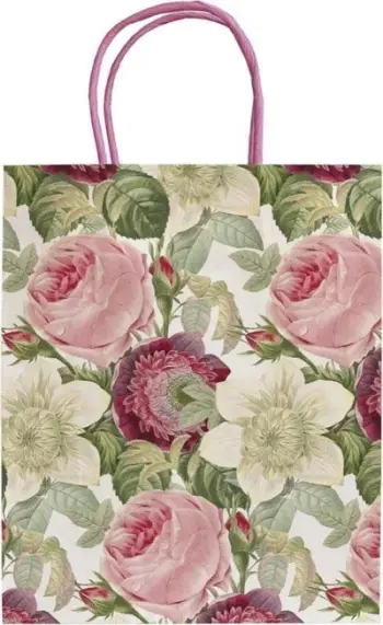 Qese dhuratash dekorative Skona Ting A5 STBAG112 Roses, letër, shumëngjyrëshe
