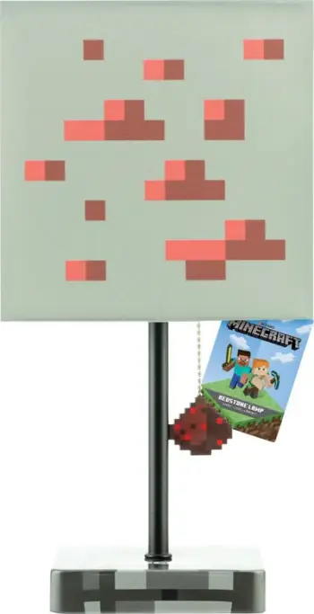 Lampë tavoline Paladone Minecraft, 35cm, buton Redstone 3D, shumëngjyrëshe
