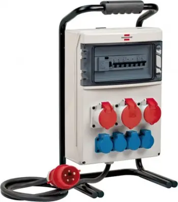 Shpërndarës portativ i rrymës Brennenstuhl, 1x32A CEE, 2x16A CEE me RCD, gri