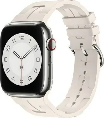 Rrip ore Beline Silicone për Apple Watch 38 40 41mm, silikoni, bezhë