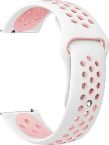 Rrip ore Beline Sport Silicone, 20mm, bardhë rozë