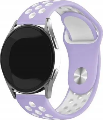 Rrip ore Beline Sport Silicone, 22mm, për smartwatch, vjollcë e bardhë