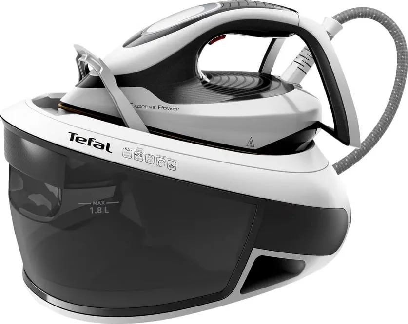 Hekur me avull, Tefal, SV8130E0 Express Power, 2800W 6.5 bar 1.8L, bardh e zi - 1