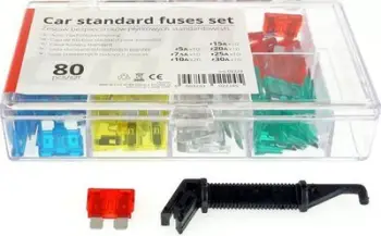 Set siguresash standarde AMiO Fuse Set, 80 copë, për automjete, shumëngjyrësh