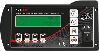 Kontrollues temperature për kaldajë Tech ST-81, ekran LCD, për pompë dhe ventilator, gri
